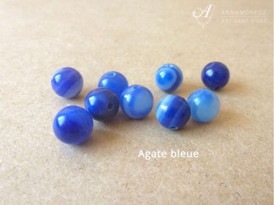 perles en agate bleue pour les bijoux borromeo