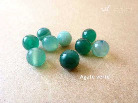 perles en agate verte rondes pour la collection borromeo by annamorfoz