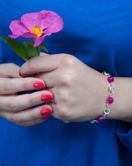 Bracelet Borromeo en agate rose fait à la main par Annamorfoz
