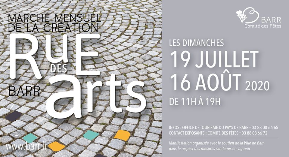 Marché de la création Rue des arts à Barr en Alsace en été 2020
