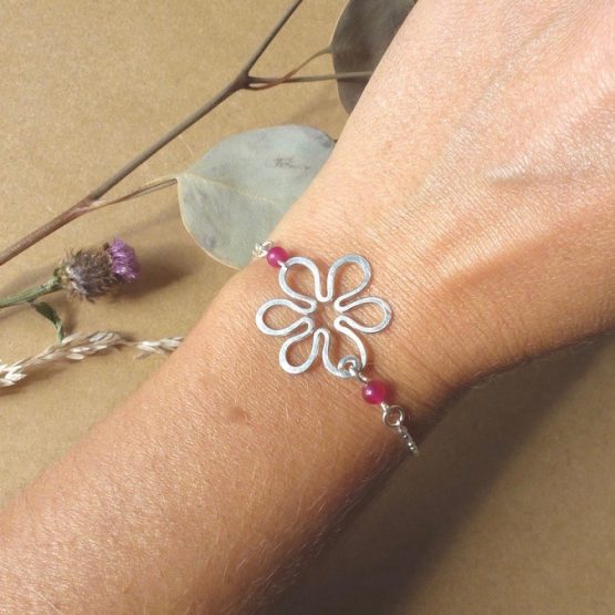 bracelet fleur à 6 pétales